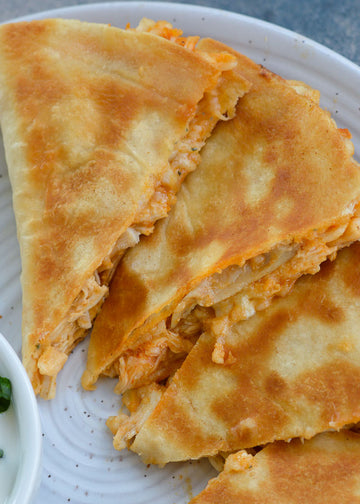 Cheesy Buffalo Chicken Quesadilla - Low Carb Tortillas