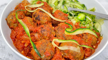 Meatballs in a Tomato Sauce with Zoodles