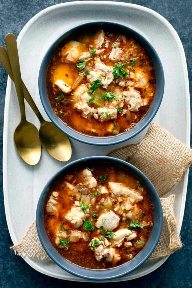 Keto Chicken Soup with Cauliflower Rice