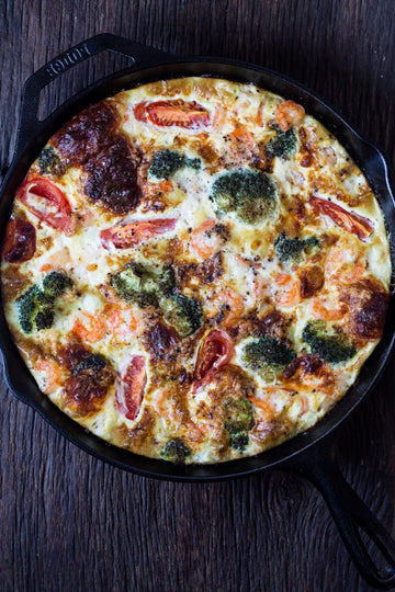 Shrimp Broccoli Breakfast Frittata