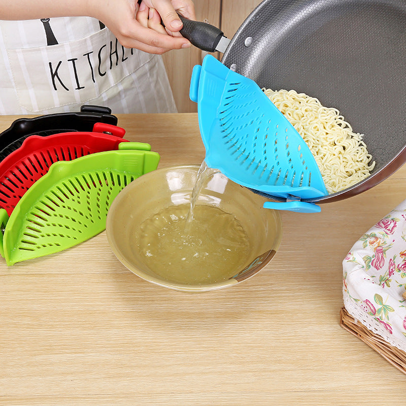 Universal Silicone Clip-on Funnel | Oil Strainer | Colander for Draining