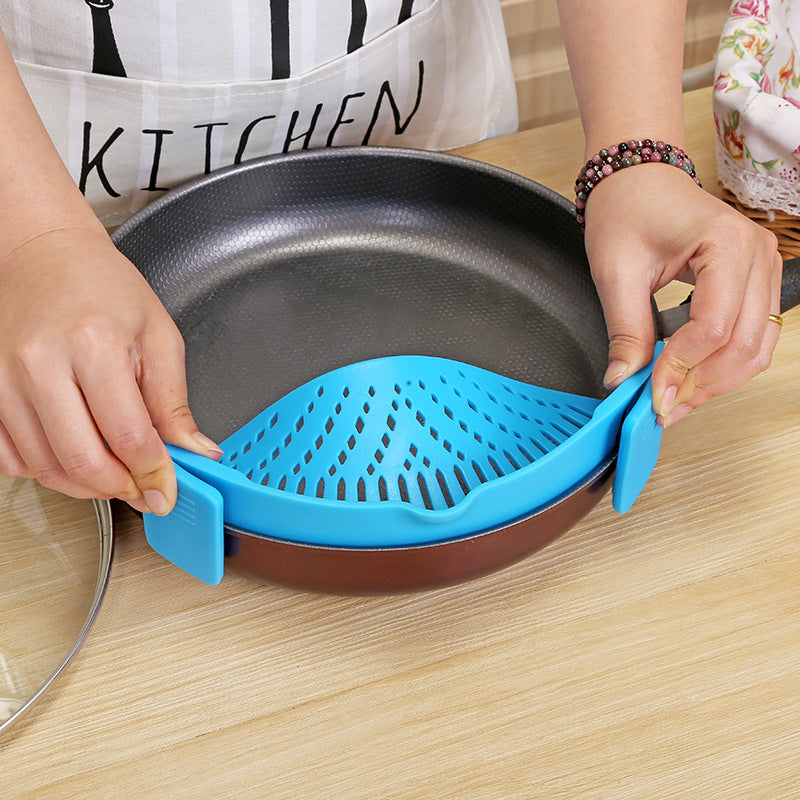 Universal Silicone Clip-on Funnel | Oil Strainer | Colander for Draining