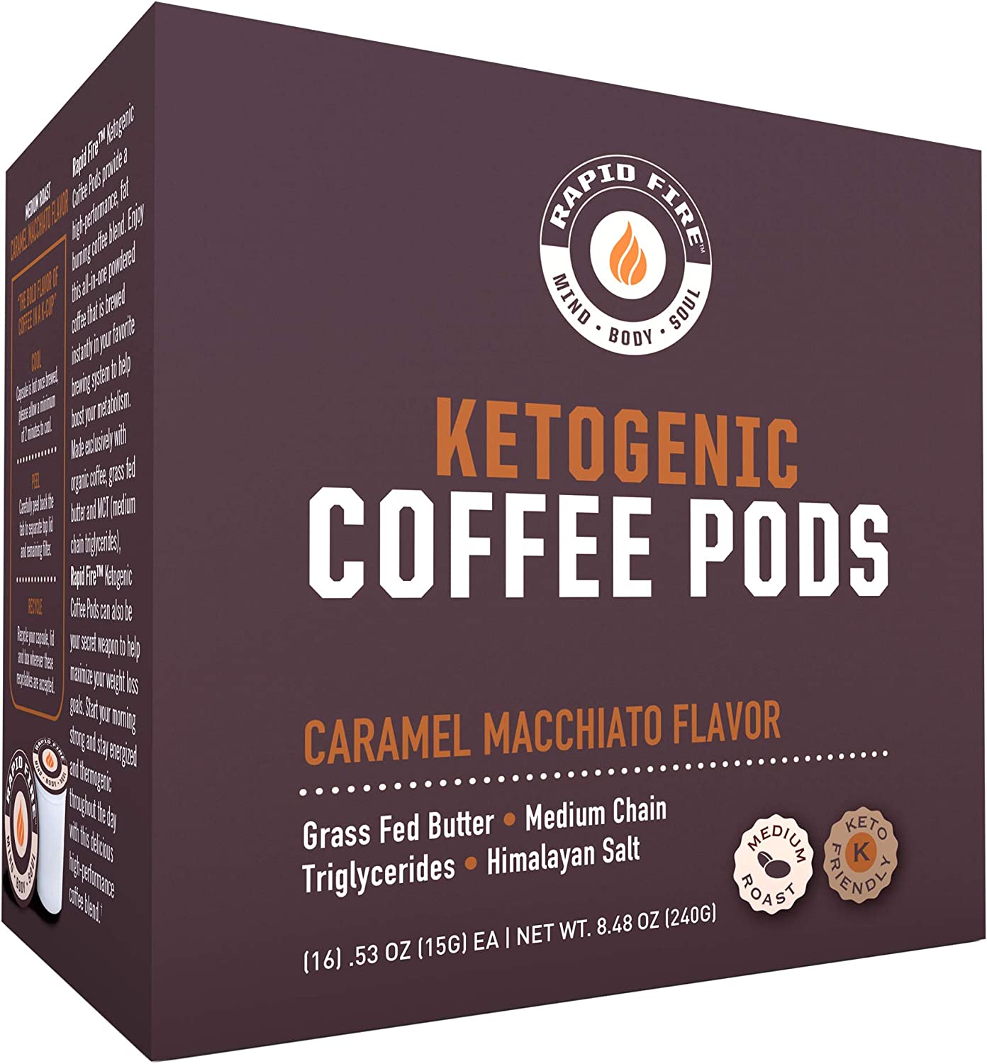 Caramel Macchiato Ketogenic High Performance Keto Coffee Pods - 16 Ct