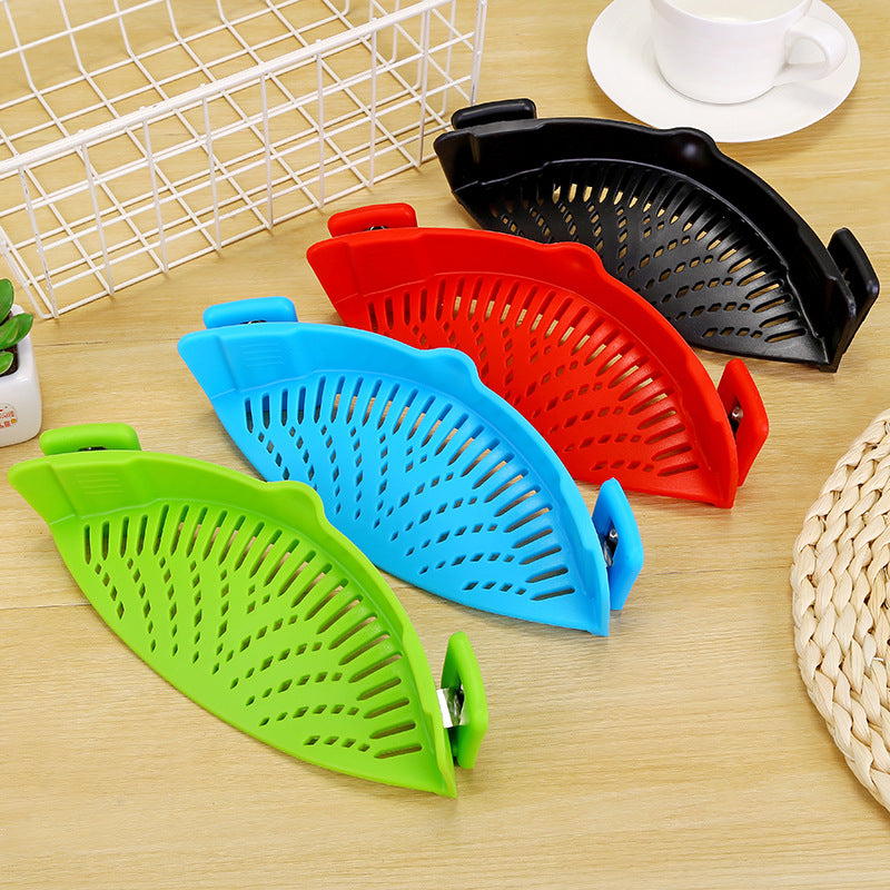 Universal Silicone Clip-on Funnel | Oil Strainer | Colander for Draining