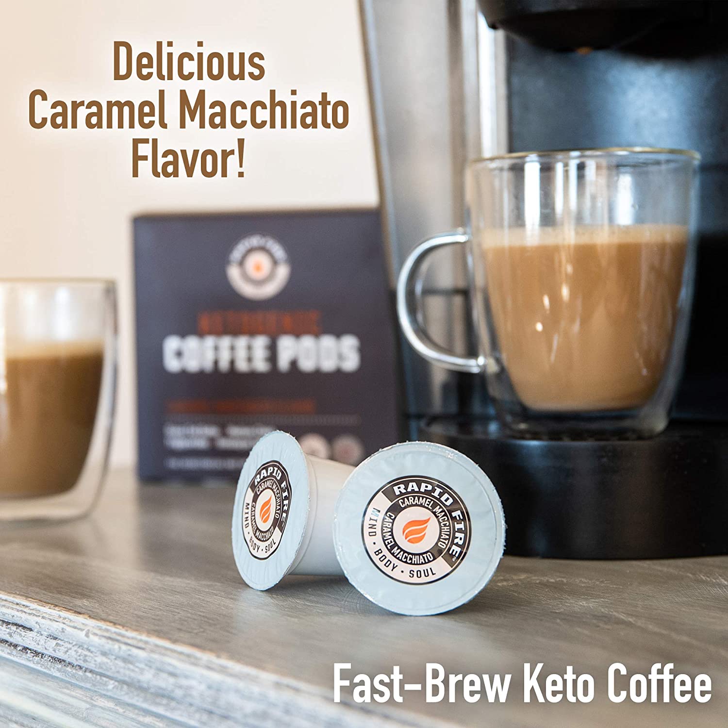 Caramel Macchiato Ketogenic High Performance Keto Coffee Pods - 16 Ct