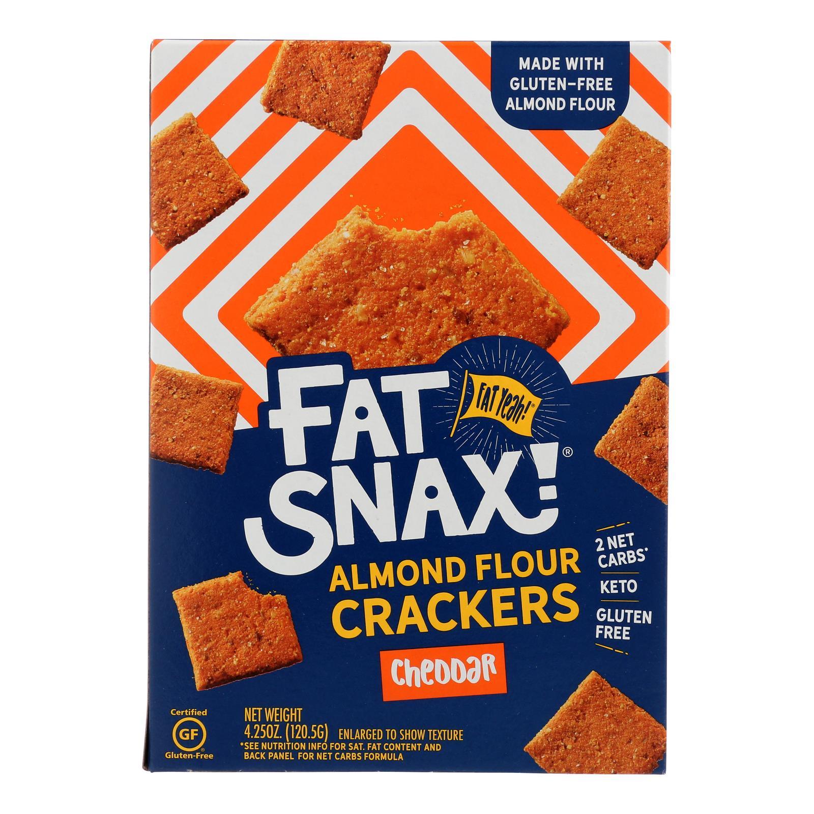 Fat Snax Cheddar Almond Flour Crackers Case of 6