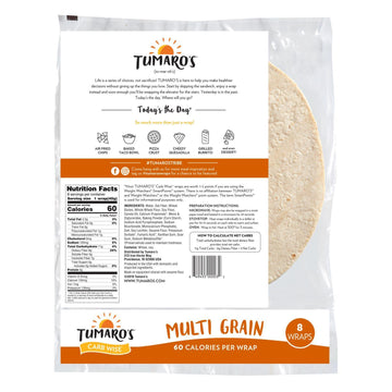 Tumaro's Carb Wise Tortilla Wraps - Multigrain  (Case of 6)