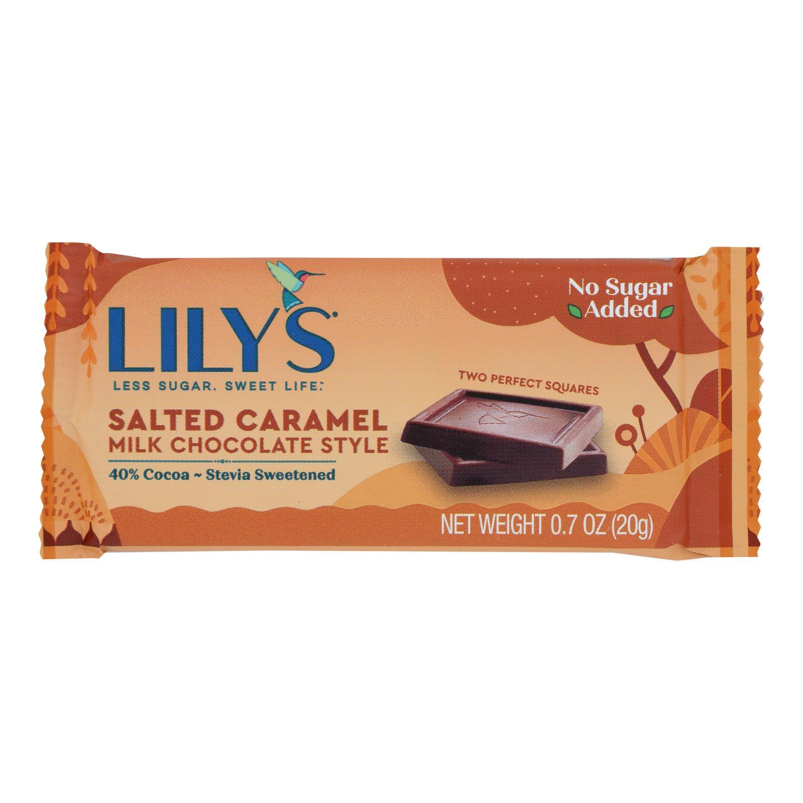 Lilys Mini Milk Chocolate Bar Salted Caramel Case of 18