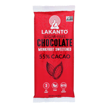 Lakanto Monkfruit Sweetened Chocolate Bar 55% Cocoa (Case of 8)
