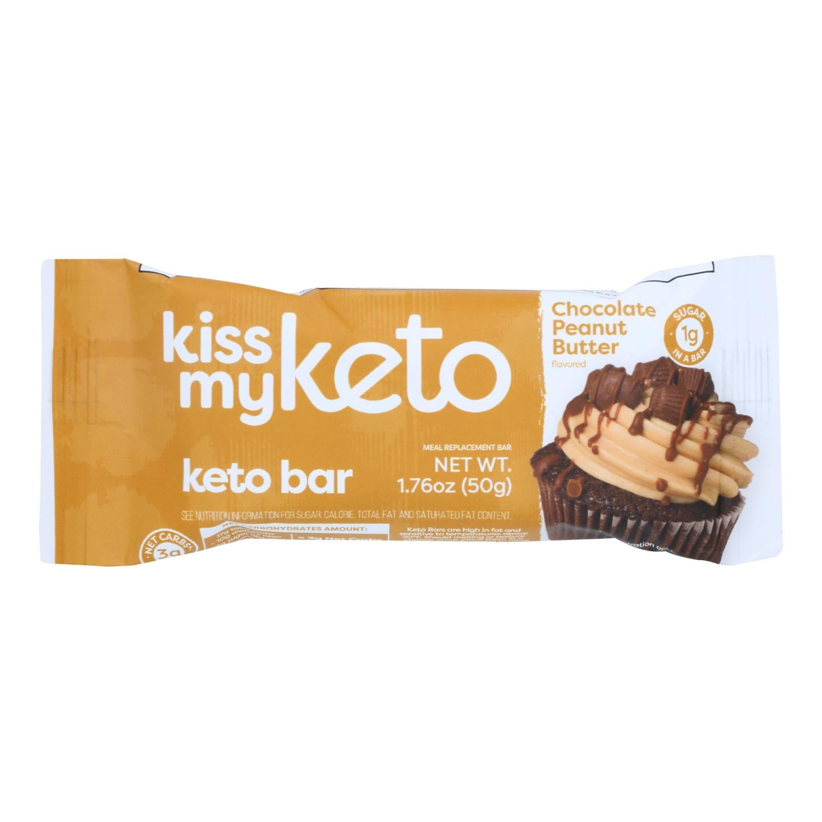 Kiss My Keto - Keto Bar Chocolate Peanut Butter Case of 12