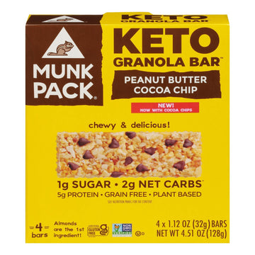 Munk Pack - Keto Granola Bar Peanut Butter Chocolate Chip - (Case of 6)
