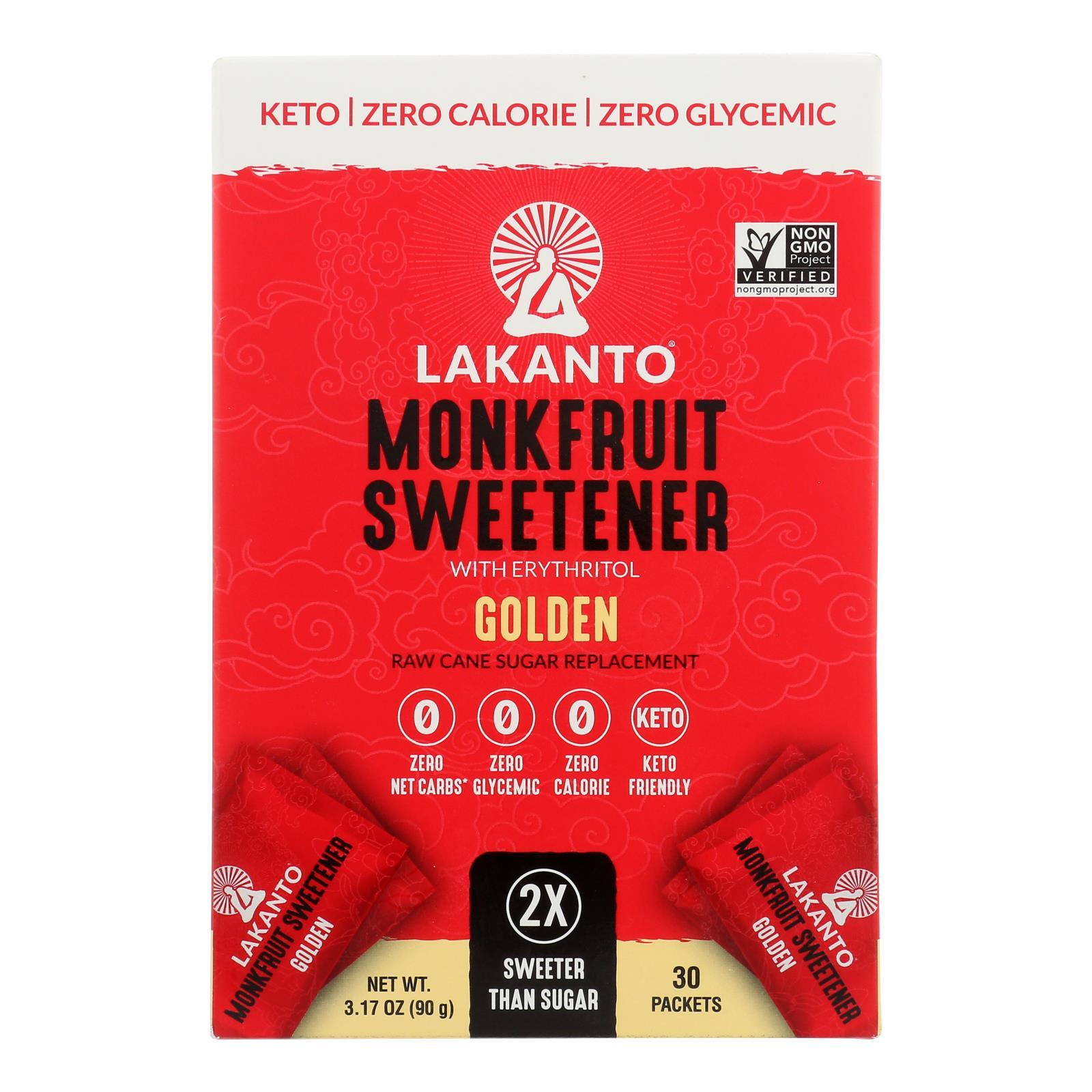 Lakanto Monkfruit Sweetener Sticks 30 Count Case of 8