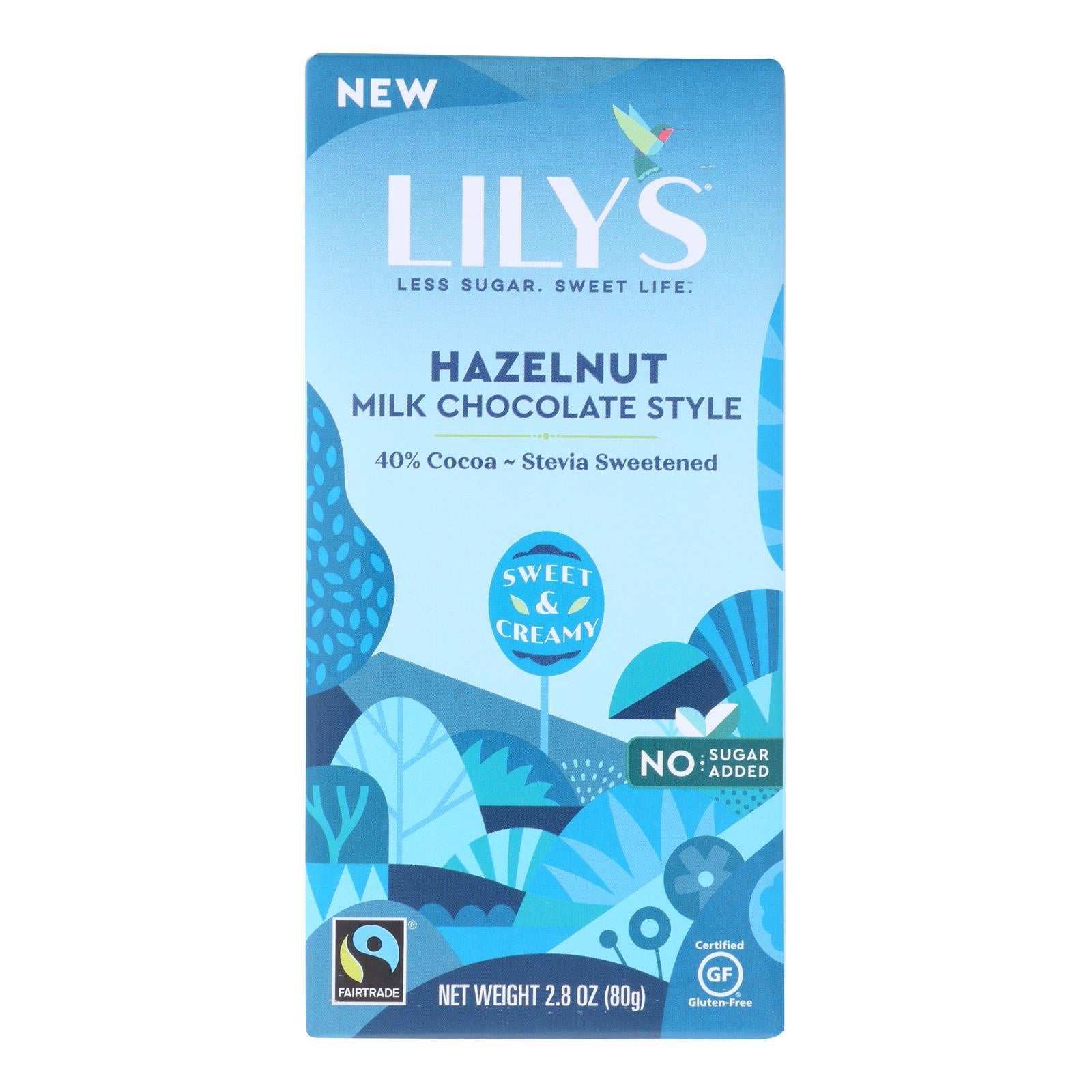 Lilys 40% Hazelnut Chocolate Bar Case of 12