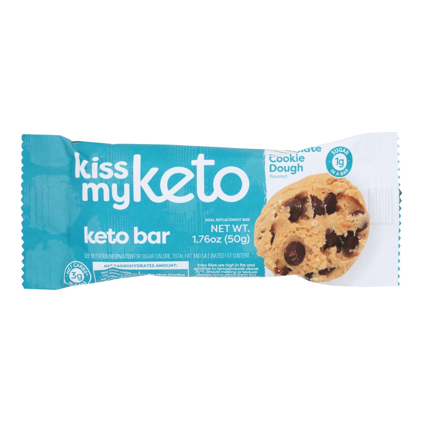 Kiss My Keto - Keto Bar Chocolate Cookie Dough - Case of 12
