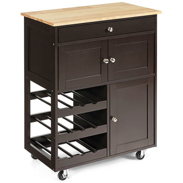 Mobile Kitchen Trolley Cart Storage Cabinet