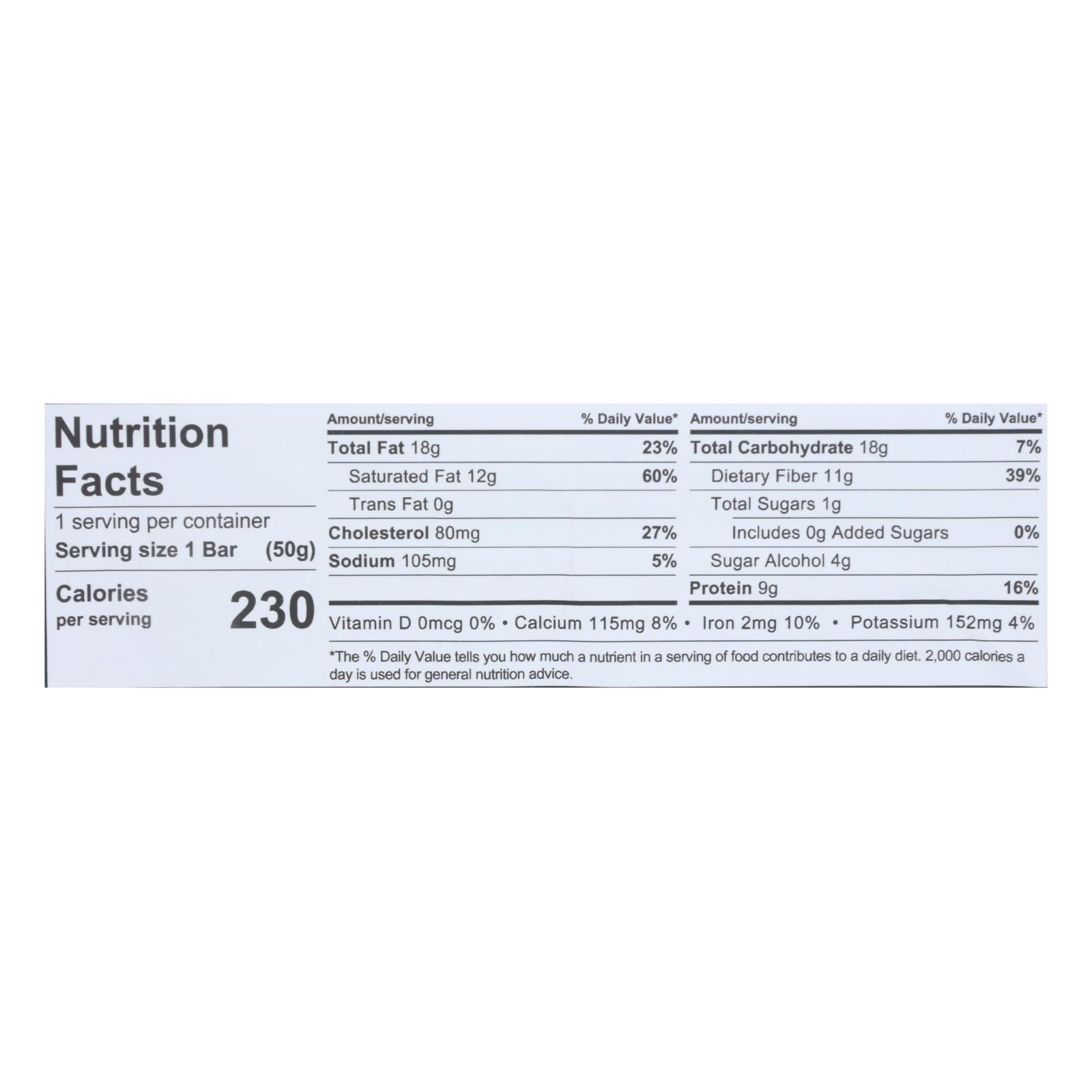 Kiss My Keto - Keto Bar Chocolate Cookie Dough - Case of 12