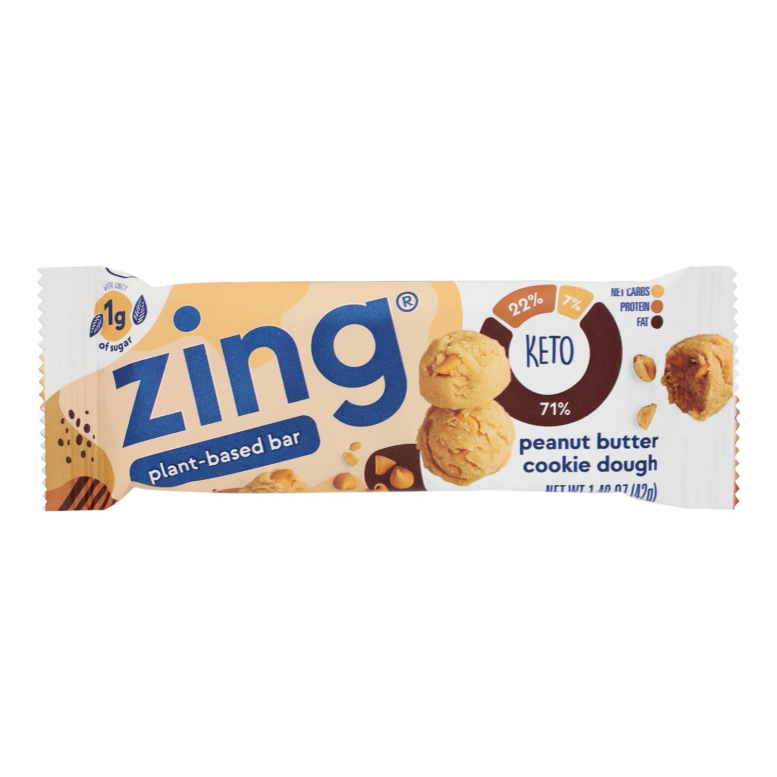 Peanut Butter Cookie Dough Keto Zing Bar Case of 12