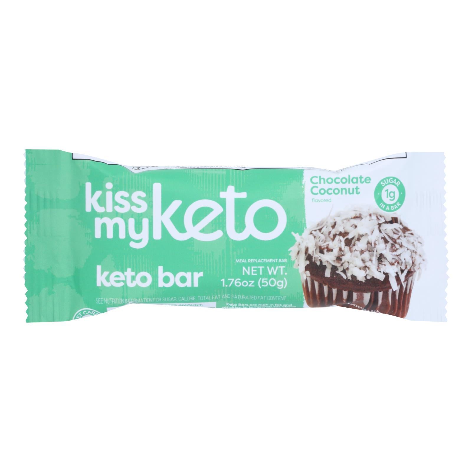 Kiss My Keto - Keto Bar Chocolate Coconut Case of 12